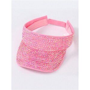 Street 1pc Fashionable Women Summer Wide Hat Decorated Rhinestones Tennis Hats